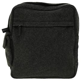Prada-PRADA Shoulder Bag Wool Gray Auth 31512-Grey