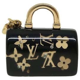 Louis Vuitton-LOUIS VUITTON Speedy Porte Cles Unclusion Key Holder Black M65444 LV Auth 31535-Black,Golden