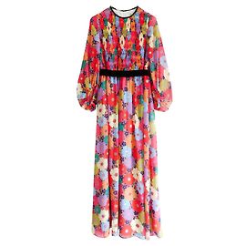 Vestido largo floral Pop Cool de muselina de Manoush Multicolor