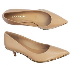 Coach Jackie leather pumps low heel beige size 38 Beige