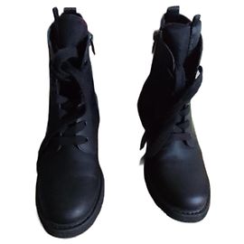 Prada Lambskin Boots Black Black