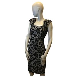 Karen Millen Vestido preto e prateado Preto Prata