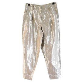 Forte Forte Forte_Forte Cropped-Hose aus goldfarbenem Leinen Golden