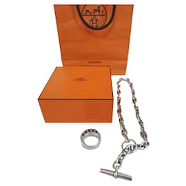 Hermès Chaine d'ancre necklace and ring silver Other