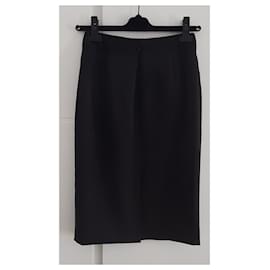 Chanel-Chanel black straight skirt T.34-Black