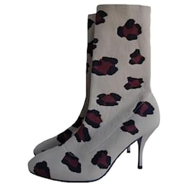 STUART WEITZMAN VIOLETTA TAN LEOPARD PRINT SOCK BOOT Other
