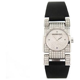 RELÓGIO MAUBOUSSIN ALESSANDRINE 321 quartzo ct 25 RELÓGIO DE AÇO MM EM AÇO E DIAMANTES Prata