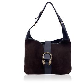 Gucci Bolsa de ombro marrom de camurça e couro Dionysus Hobo Marrom