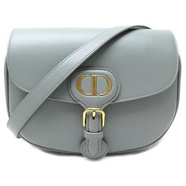 NOVA BOLSA DE MÃO CHRISTIAN DIOR BOBBY MEDIUM BANDOULIERE AZUL DE COURO Azul