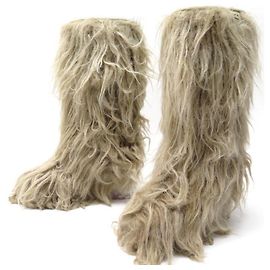 Tamanho de botas Chanel 36 BOTAS BEGE DE PELE Falso Bege