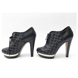 Chanel-CHANEL G BOOTS SHOES29839 RICHELIEU A TALONS 35.5 quilted leather-Black