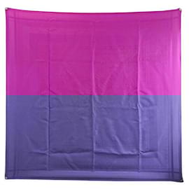 Hermès-HERMES EPERON D'OR SCARF IN BROOCHED SILK JACQUARD VIOLET SILK SCARF-Purple