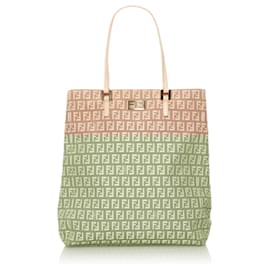 Fendi-Fendi Pink Zucchino Canvas Tote Bag-Pink