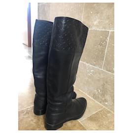 Louis Vuitton BOTAS bota vuitton OBERKAMPF Marrom Preto Couro ref.444434 -  Joli Closet