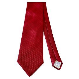 Autre Marque Red Ottoman Woven Silk Tie A.C. CANOVA Red