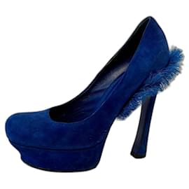 Yves Saint Laurent-Zapatos de tacón YSL Palais Mohawk Tribute-Azul
