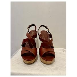 Yves Saint Laurent-Vintage YSL wedge sandals from the Tribute series-Brown,Chestnut