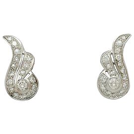 inconnue Par de aretes Art Deco de platino Otro