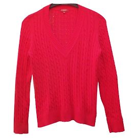 Pull Burberry Rouge en Coton à Torsades Rouge