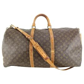Louis Vuitton-Monogram Keepall Bandouliere 60 Boston Duffle Bag with Strap-Other