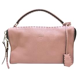 Fendi-Fendi Rose Selleria Lei Cartable en cuir-Rose