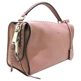 Fendi-Fendi Rose Selleria Lei Cartable en cuir-Rose