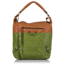 Balenciaga-Balenciaga Brown Motocross Classic Day Shoulder Bag-Brown