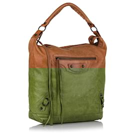 Balenciaga-Balenciaga Brown Motocross Classic Day Shoulder Bag-Brown