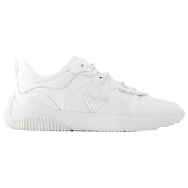 Hogan-H597 Allacciato H Sneakers in White Leather-White