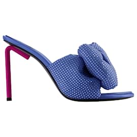Off White-Allen Bow Strass Pop Mules in Blue/Pink-Blue