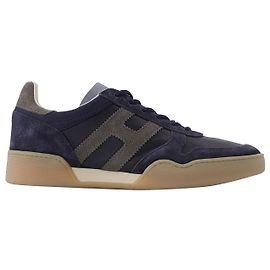 Hogan H357 Sneakers Allacciato in Camoscio Blu Blu