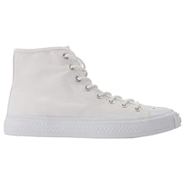 Acne-Ballow High Tag W in Pelle Bianca-Bianco