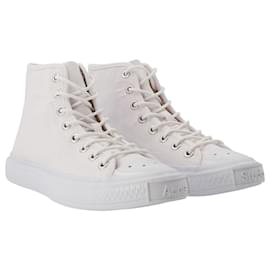 Acne-Ballow High Tag W in Pelle Bianca-Bianco