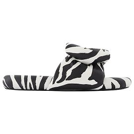 Off White Estampado Cebra Extra Acolchado Sl 1001 Diapositivas de blanco negro Negro
