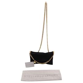 Stella Mc Cartney-Stella Mccartney Mini Falabella Umhängetasche aus schwarzem Leder-Schwarz