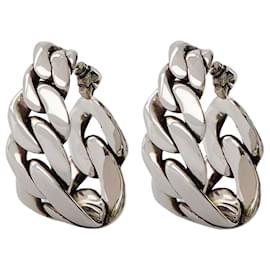 Alexander Mcqueen-Chain Earrings in Silver Coated Brass-Silvery,Metallic