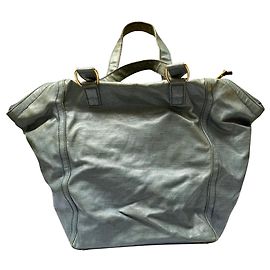 Borsa Yves Saint Laurent modello Downtown blu cangiante Blu Gold hardware