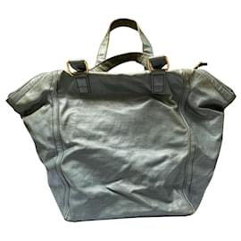 Sac Yves Saint Laurent modèle Downtown bleu irisé Bleu Bijouterie dorée