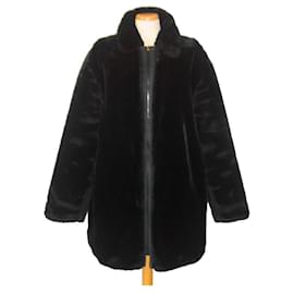 Fendi-2 IN 1 Manteau oversize en fausse fourrure réversible et imperméable-Marron