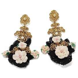 Dolce & Gabbana Orecchini Nero Gold hardware