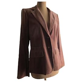 Gerard Darel-Dusty pink velvet blazer jacket, taille 42.-Pink