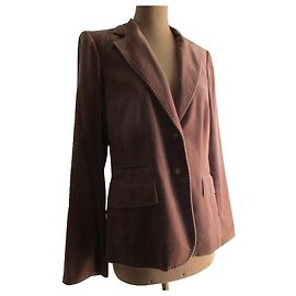 Gerard Darel Blazerjacke aus blassrosa Samt, Taille 42. Pink