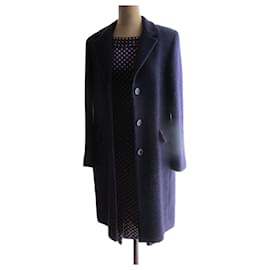 Gerard Darel-abrigo de lana virgen, taille 38.-Morado oscuro