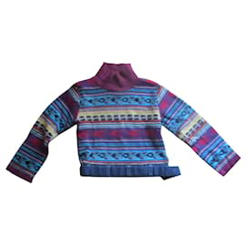 Christian Dior-Pullover aus Merinowolle, Jacquard, Taille 3 ans.-Mehrfarben