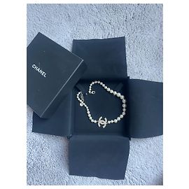 Collier Chanel en perles blanc Blanc