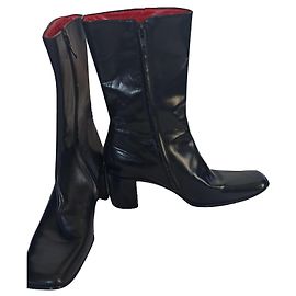 Bottines en cuir noir Free Lance Noir