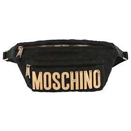 Moschino Quilted Logo Belt Bag Black