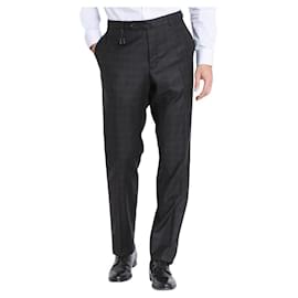 Incotex-Incotex tout nouveau pantalon décontracté en laine pour hommes-Multicolore,Gris anthracite