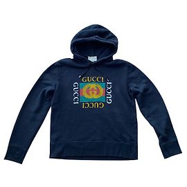 Gucci Hoodie Schwarz Baumwolle Herren L Schwarz