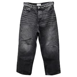 Balenciaga-Balenciaga Wide-Leg Organic Jeans in Black Organic Cotton-Black
